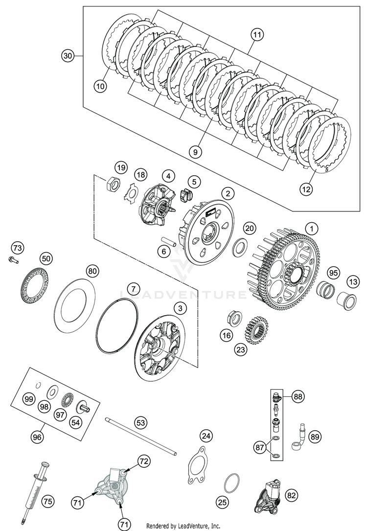 Clutch FE 350 ENGINE - 2020 Schematic