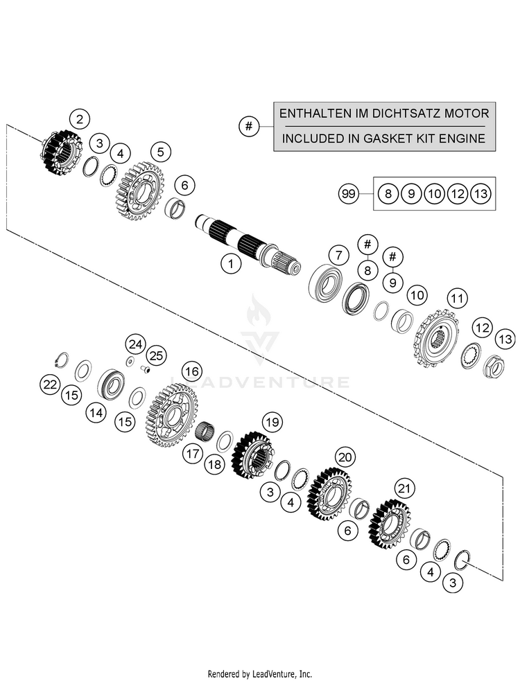 Transmission Ii - Countershaft 701 FE/FS US ENGINE - 2021 Schematic
