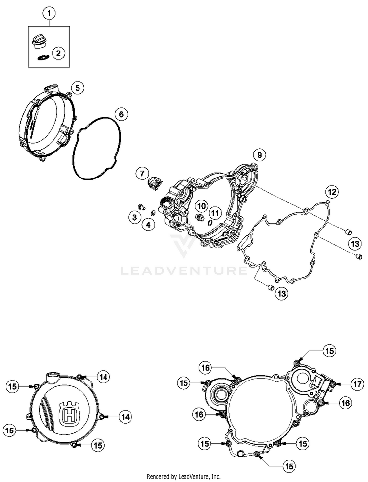 Clutch Cover TC 125 ENGINE - 2017 Schematic