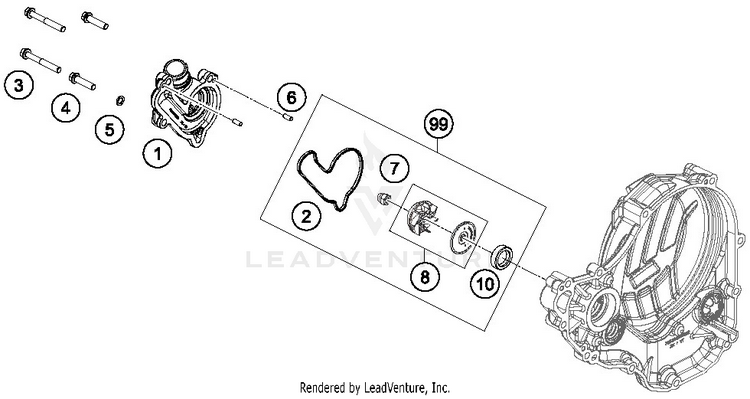 Water Pump FX 350 ENGINE - 2019 Schematic
