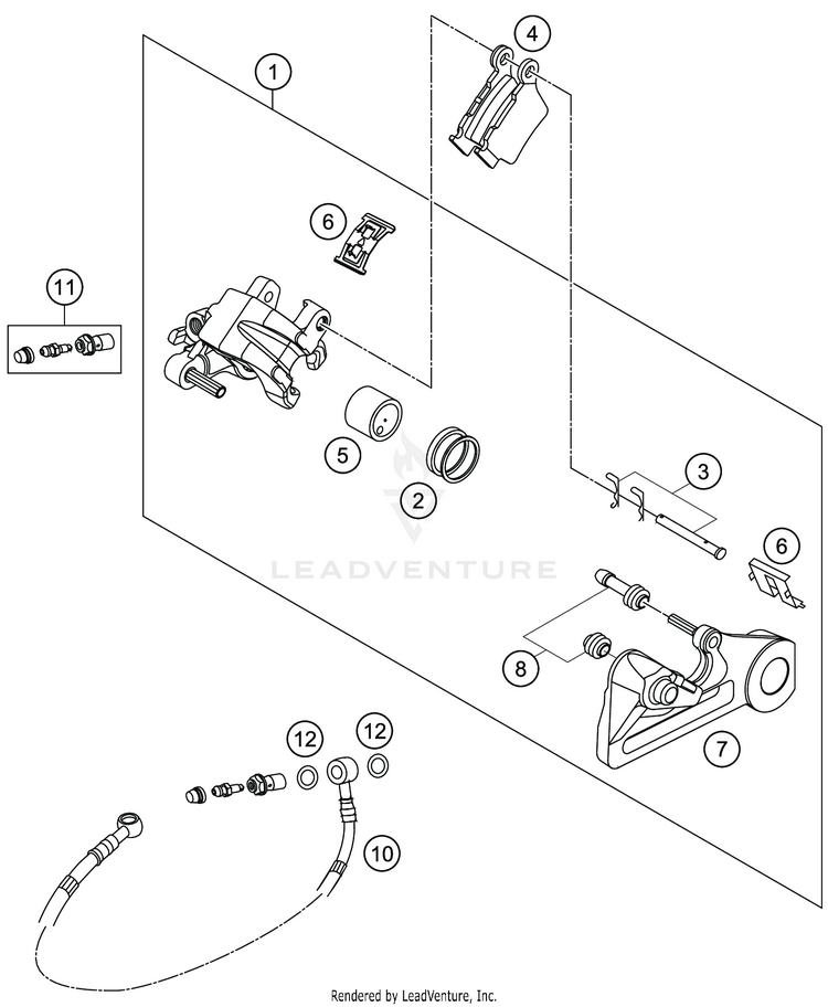 Rear Brake Caliper TC 250 CHASSIS - 2021 Schematic