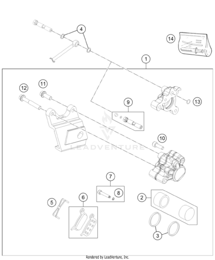 Rear Brake Caliper TC 50 MINI CHASSIS - 2023 Schematic