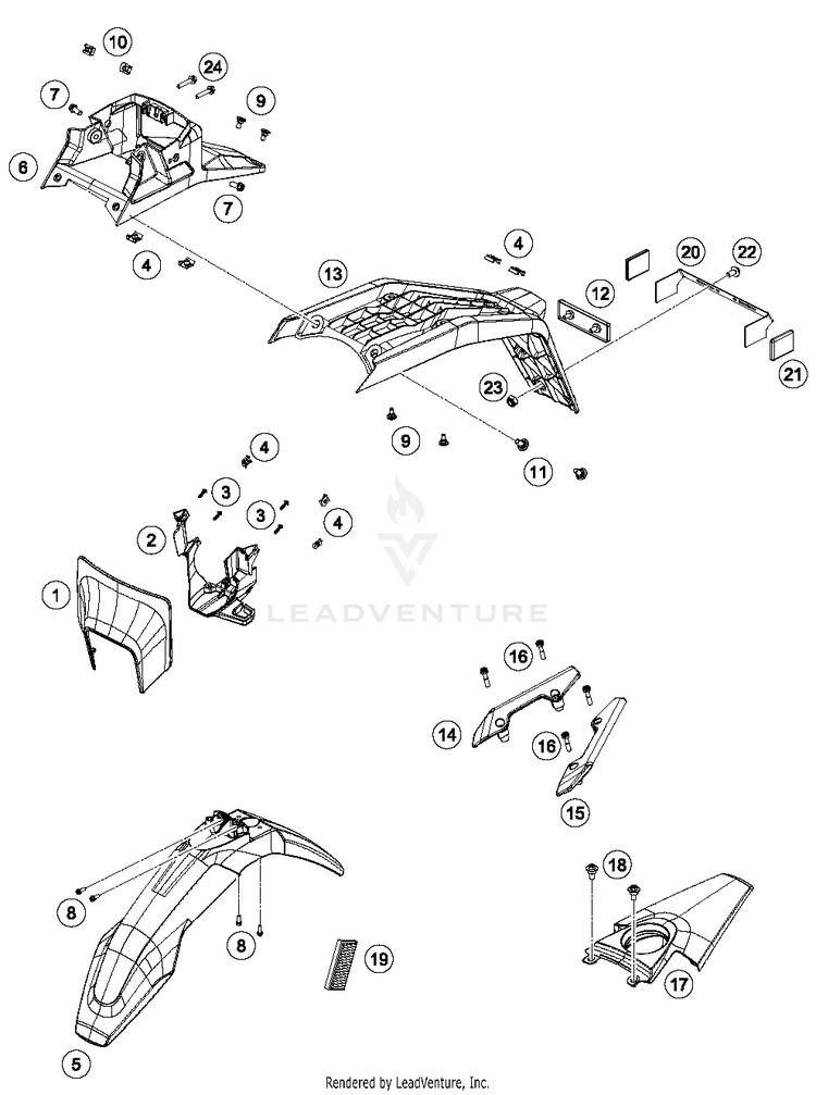 Mask, Fender 701 SUPERMOTO CHASSIS - 2016 Schematic