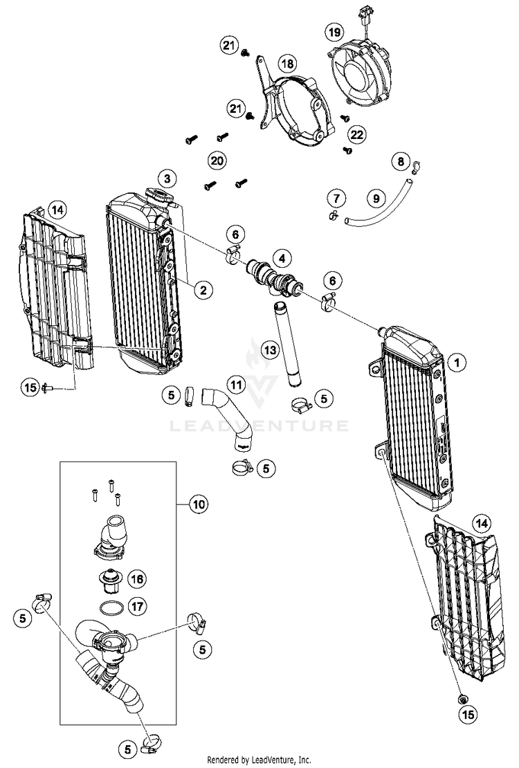 Cooling System FE 501 ENGINE - 2018 Schematic