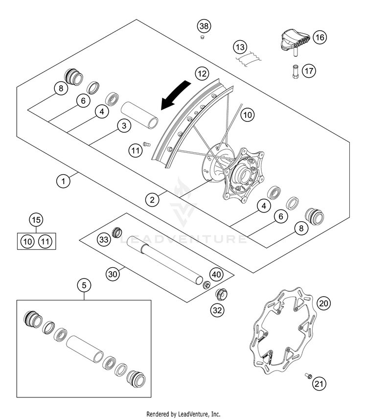 Front Wheel FE 350 CHASSIS - 2021 Schematic
