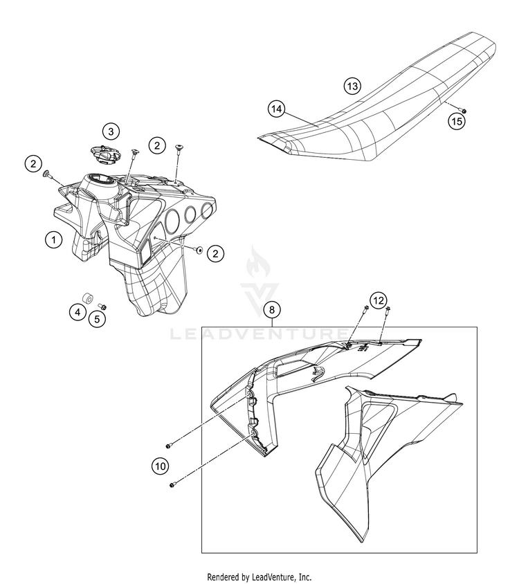 Tank, Seat FE 350 CHASSIS - 2021 Schematic