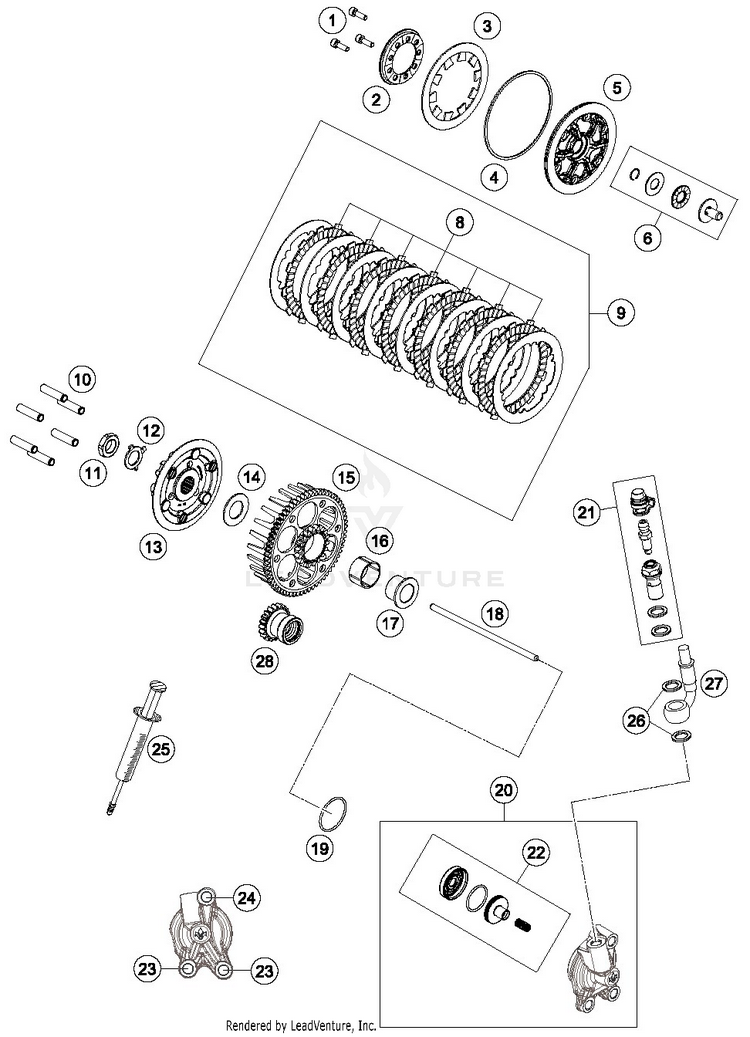Clutch TC 85 19/16 ENGINE - 2019 Schematic