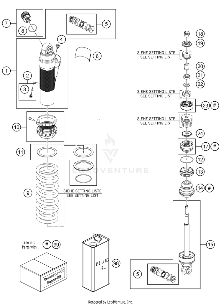 Shock Absorber Disassembled TC 85 CHASSIS - 2021 Schematic