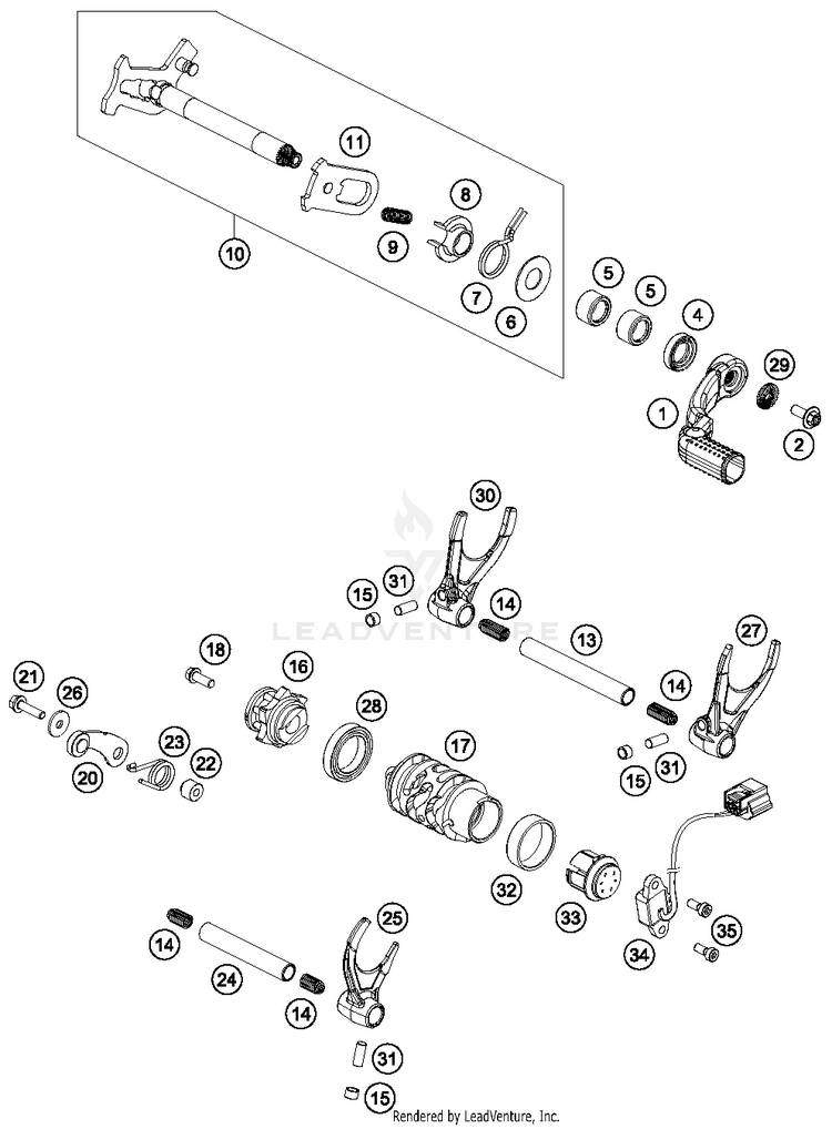 Shifting Mechanism FE 501 ENGINE - 2018 Schematic