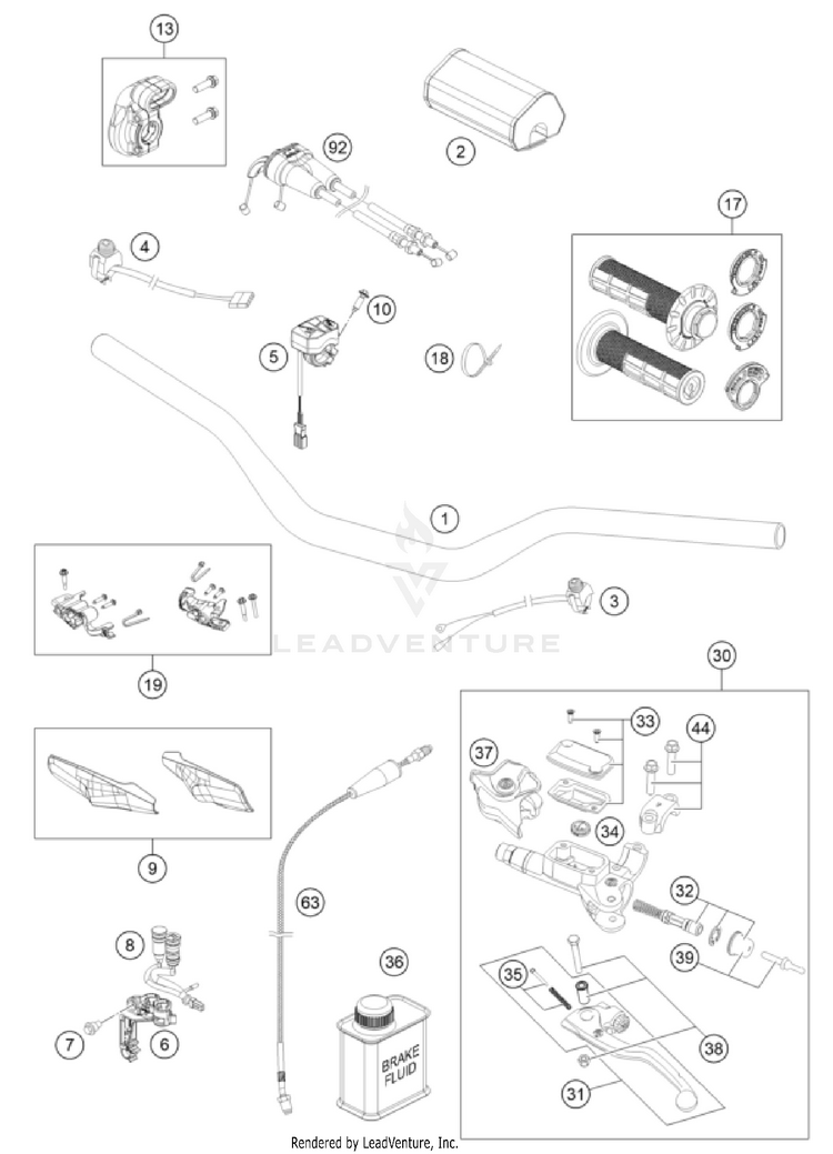 Handlebar, Controls FX 350 US CHASSIS - 2022 Schematic
