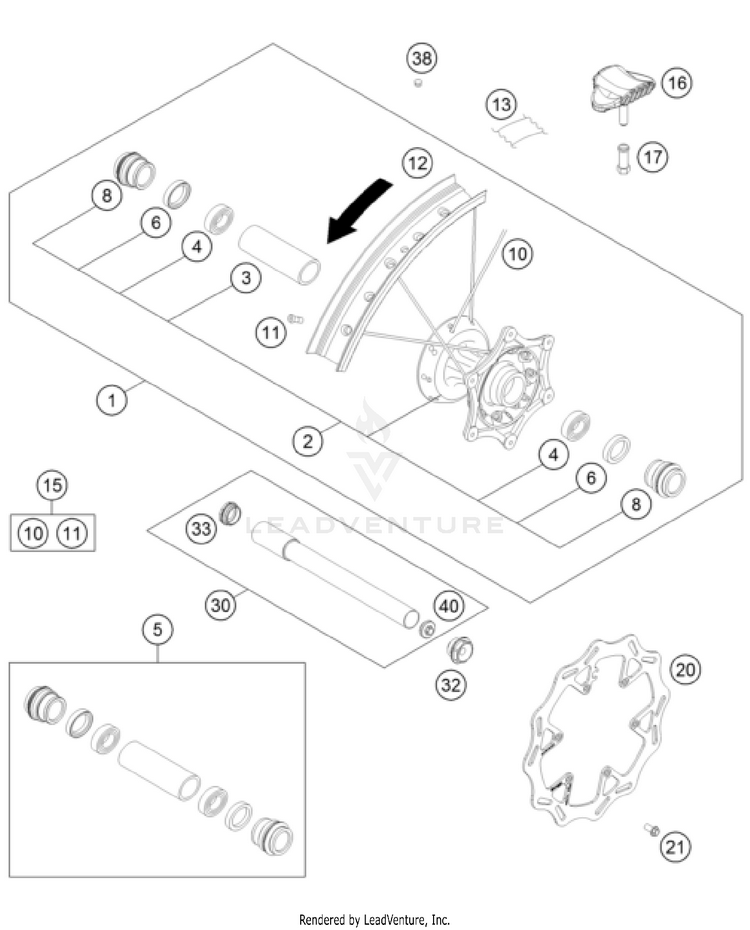Front Wheel FX 450 CHASSIS - 2022 Schematic