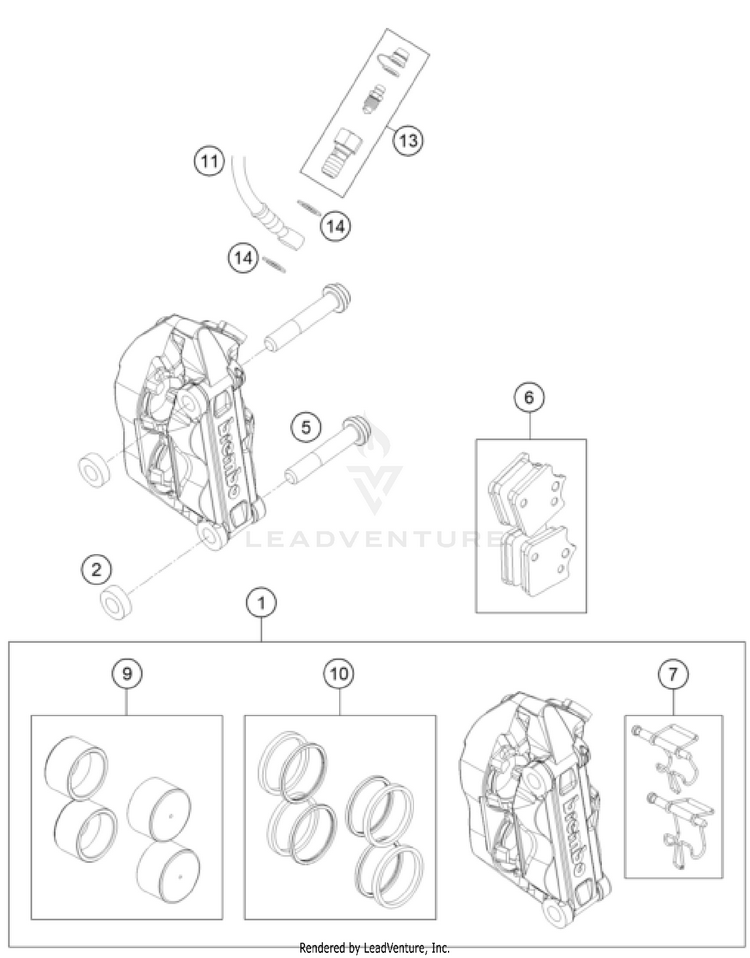 Front Brake Caliper Schematic
