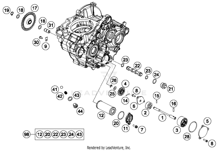 Lubricating System FC 250 ENGINE - 2016 Schematic