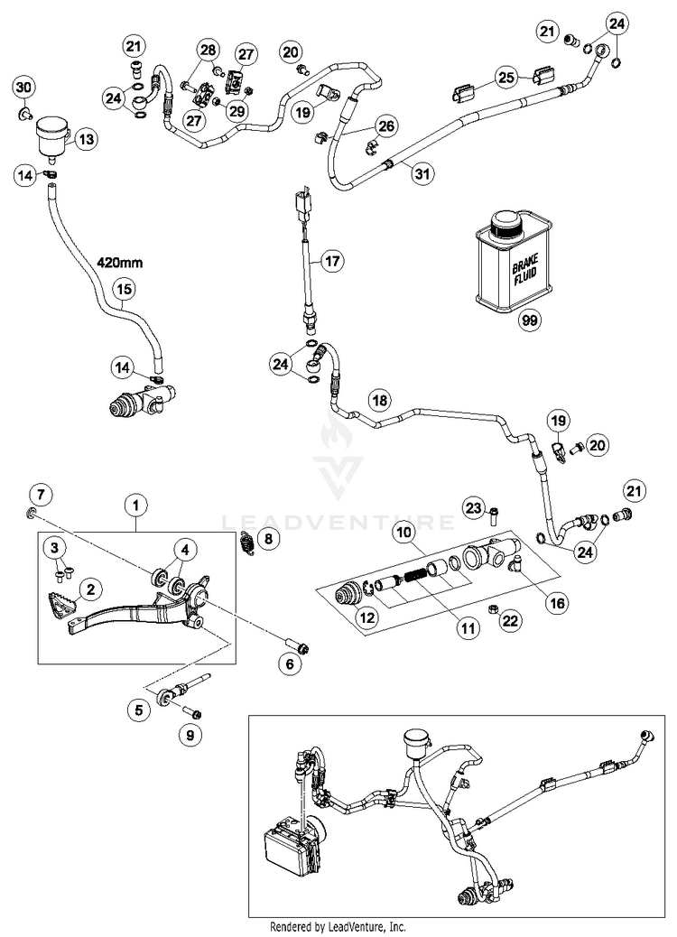 Rear Brake Control 701 SUPERMOTO CHASSIS - 2016 Schematic
