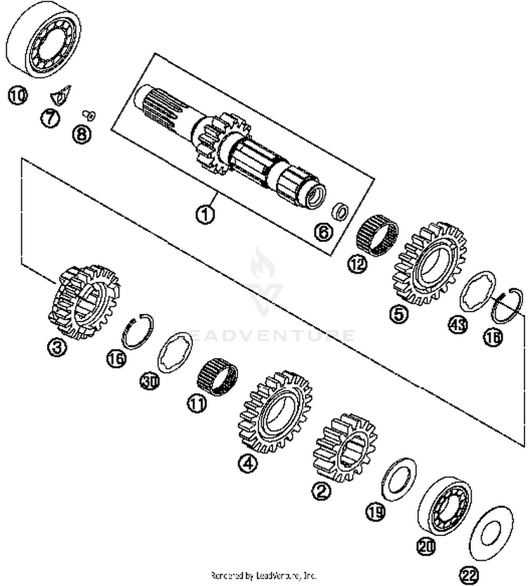 Transmission I - Main Shaft FC 350 ENGINE - 2014 Schematic