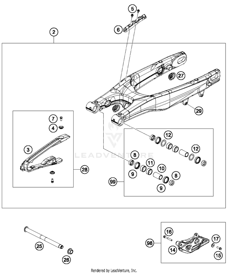 Swing Arm FC 350 CHASSIS - 2016 Schematic