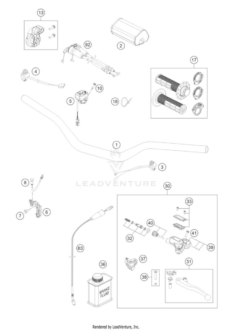 Handlebar, Controls FC 450 CHASSIS - 2022 Schematic