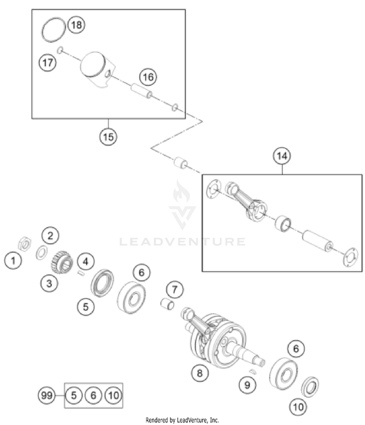 Crankshaft, Piston TC 65 ENGINE - 2024 Schematic