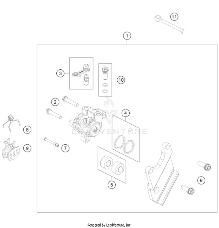 Rear Brake Caliper TC 50 EU CHASSIS - 2024 Schematic