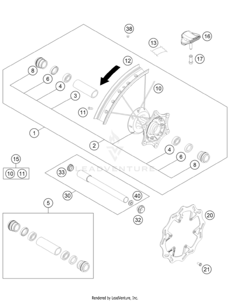 Front Wheel FE 450 CHASSIS - 2025 Schematic