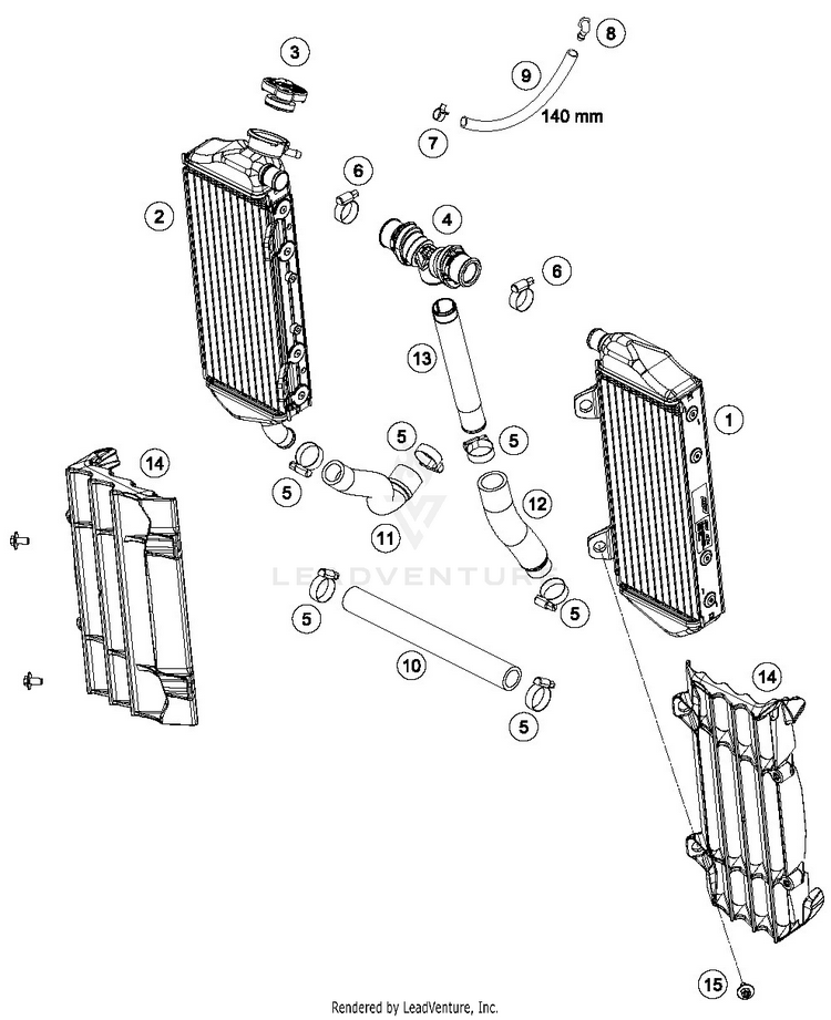 Cooling System TC 125 ENGINE - 2019 Schematic