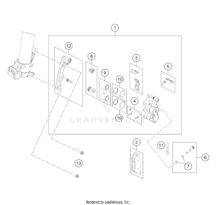 Front Brake Caliper TC 85 19/16 EU CHASSIS - 2022 Schematic