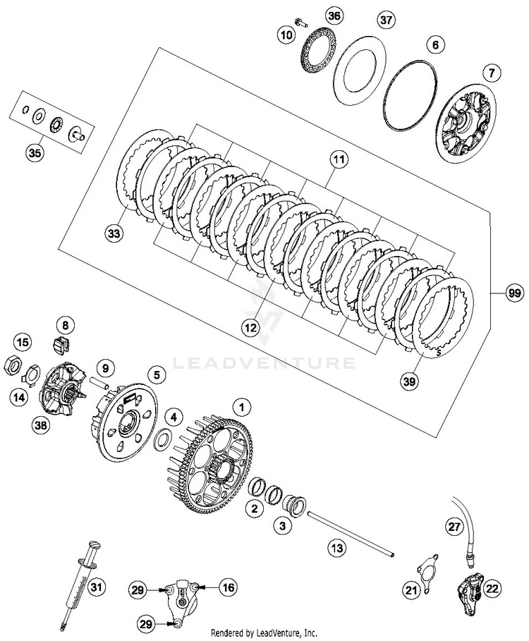 Clutch FE 450 ENGINE - 2019 Schematic