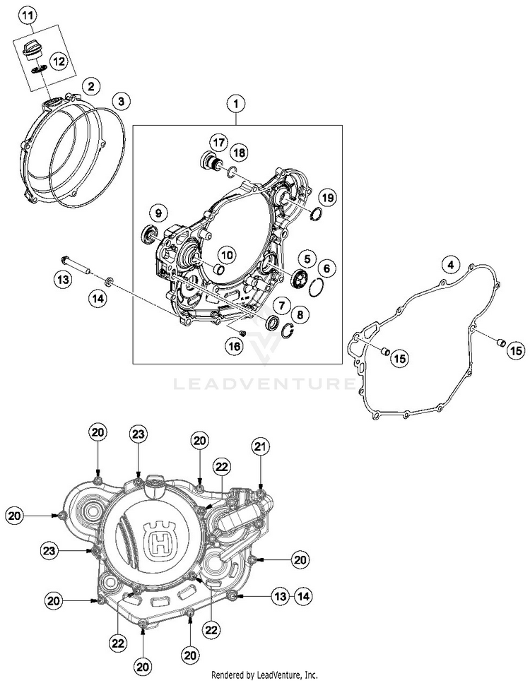 Clutch Cover FE 450 ENGINE - 2019 Schematic