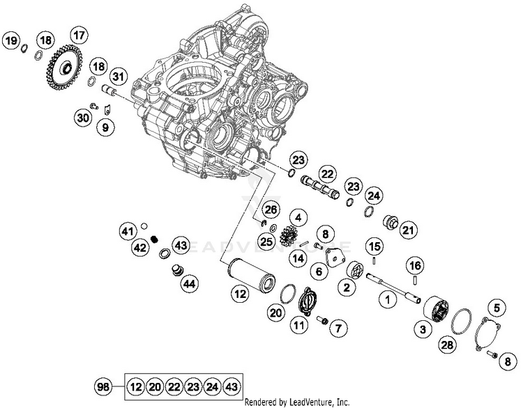 Lubricating System FE 250 ENGINE - 2019 Schematic