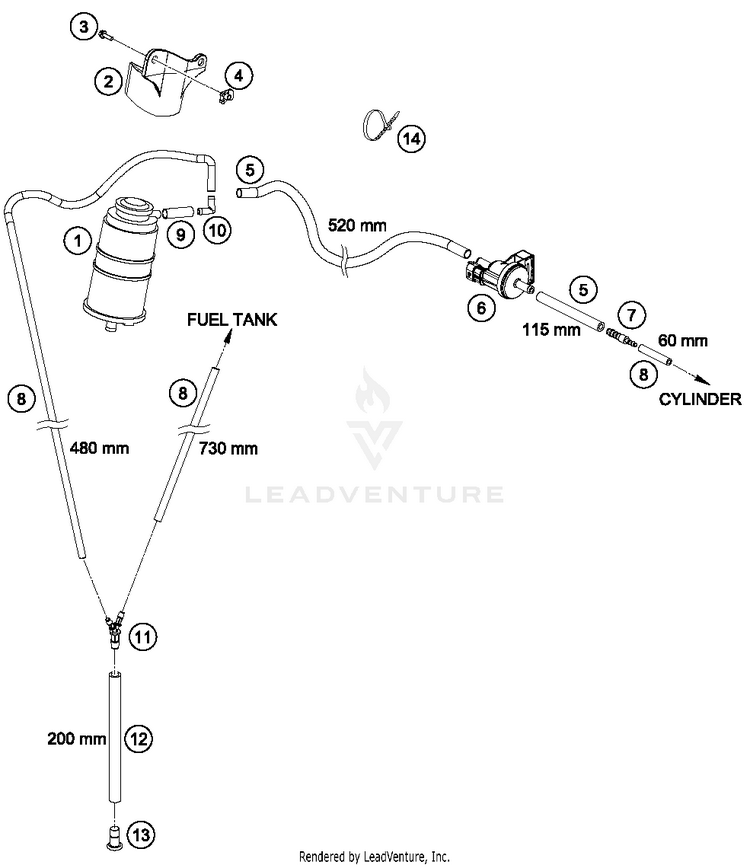 Evaporative Canister 701 ENDURO CHASSIS- 2017 Schematic