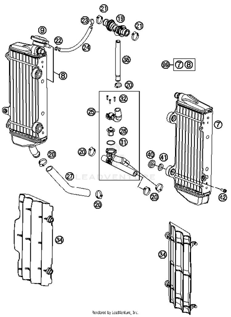 Cooling System TE 300 ENGINE - 2014 Schematic