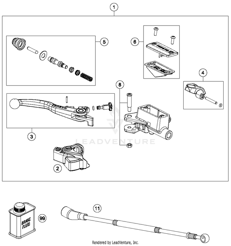 Hand Brake Cylinder TC 250 CHASSIS - 2018 Schematic