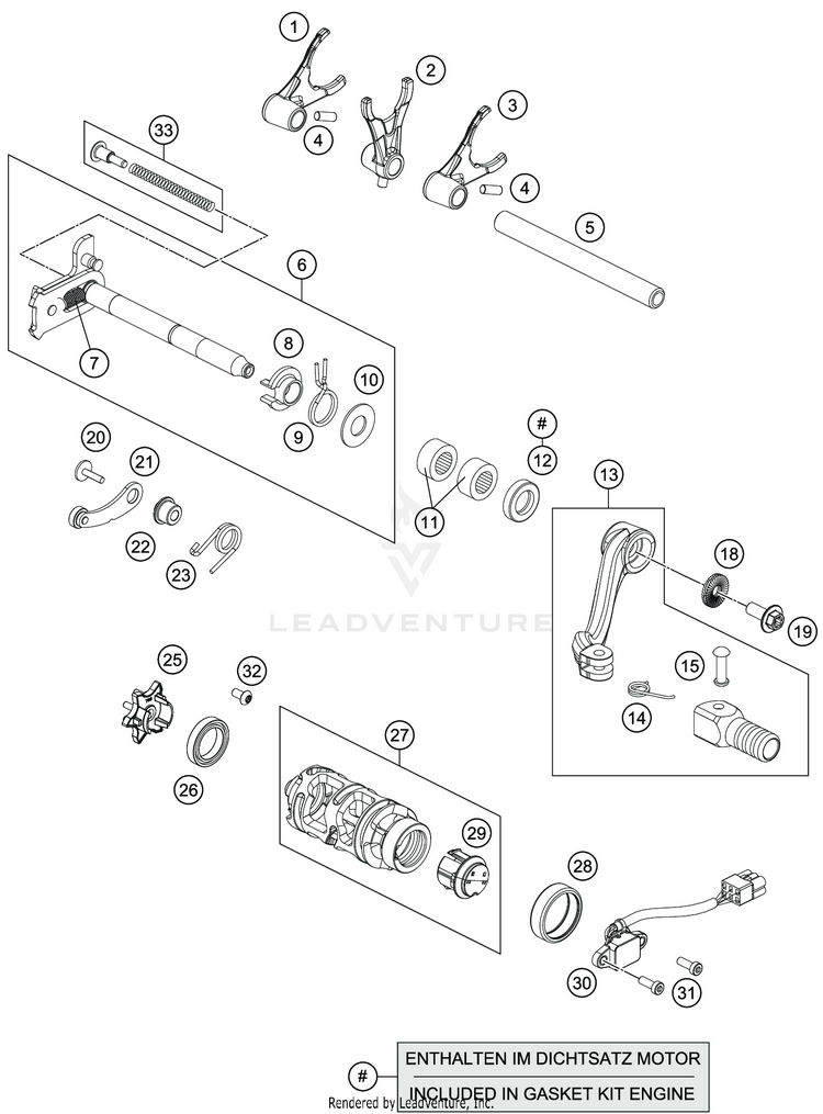 Shifting Mechanism 701 ENDURO ENGINE - 2019 Schematic