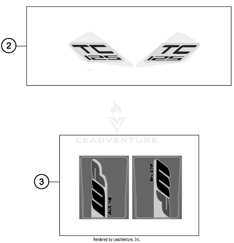 Decal TC 125 CHASSIS - 2019 Schematic