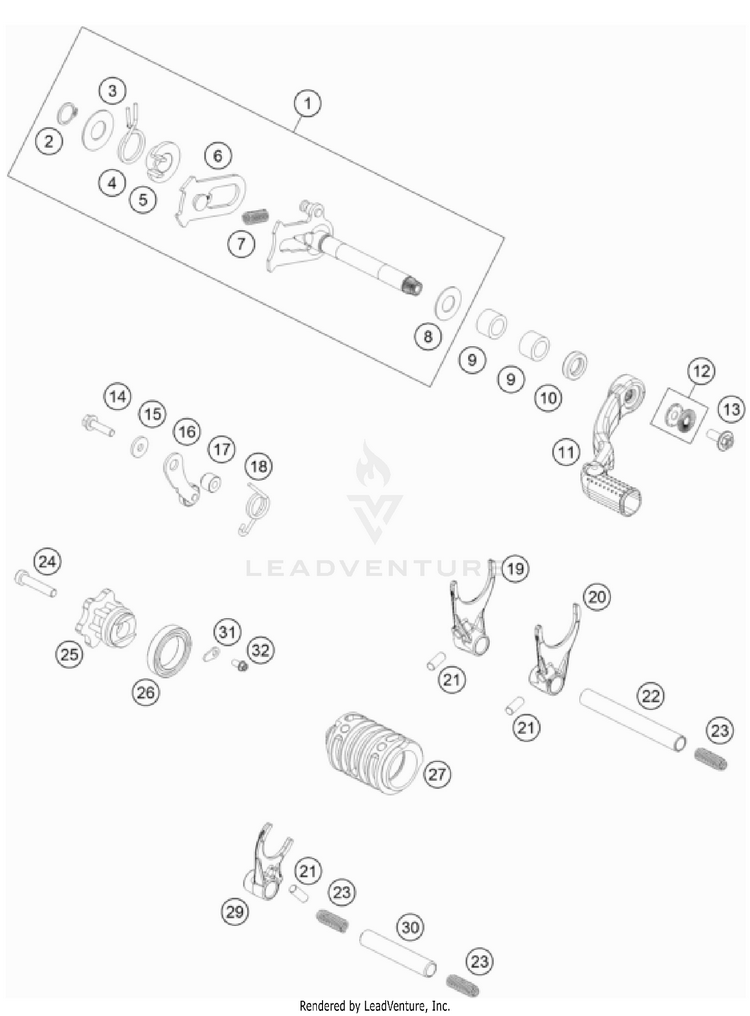 Shifting Mechanism TC 85 Engine - 2023 Schematic