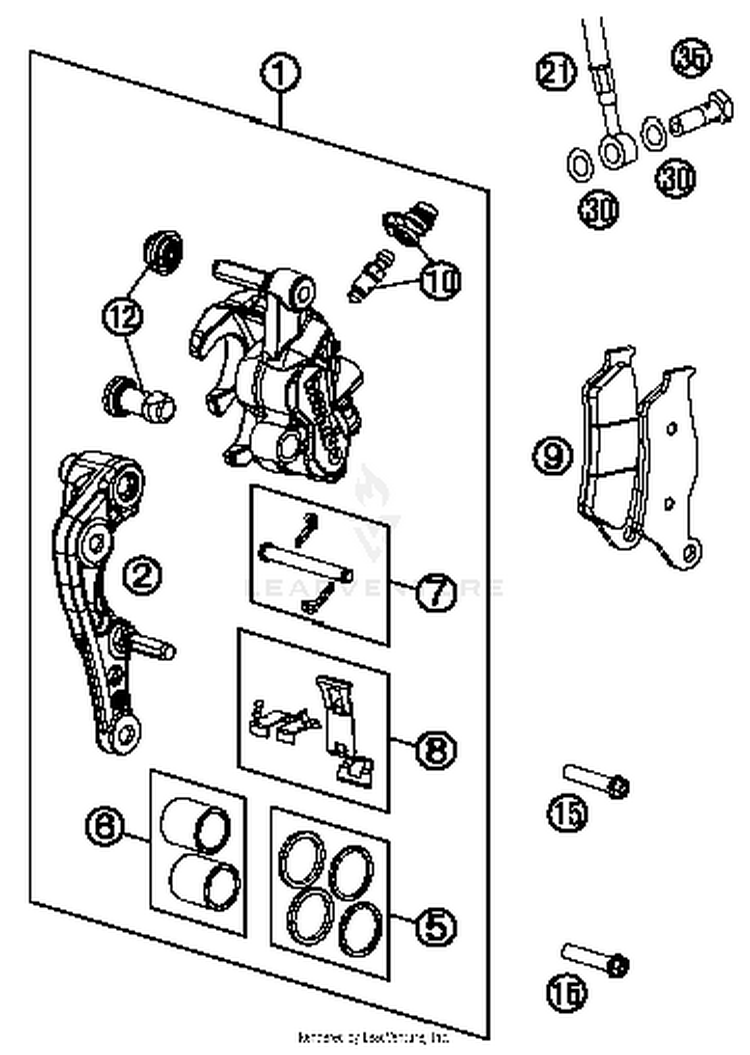 Brake Caliper Front FC 450 CHASSIS - 2016 Schematic