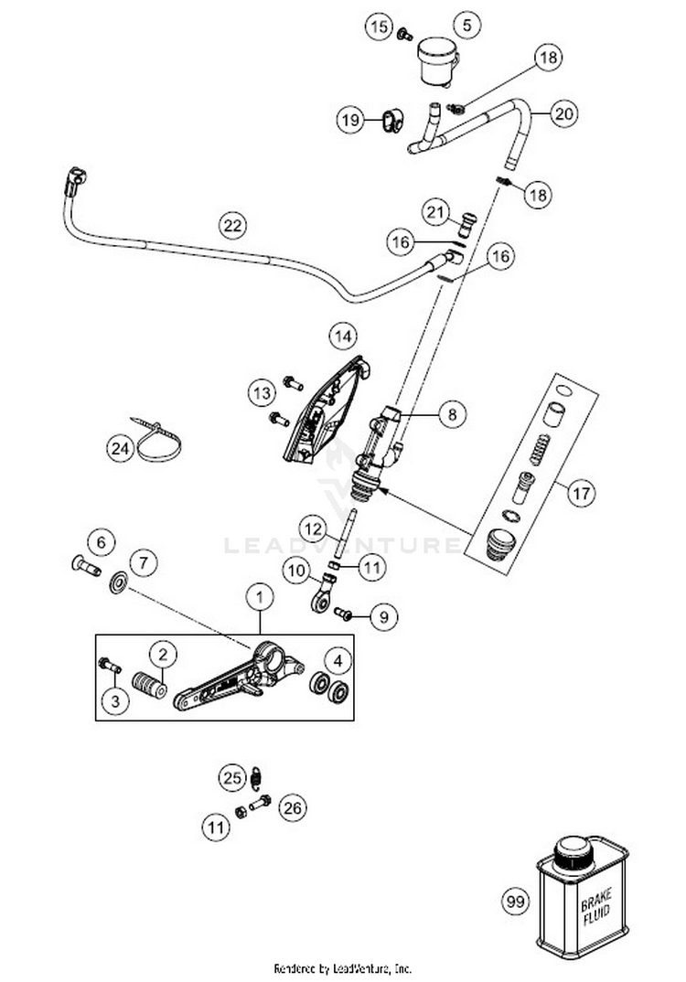 Rear Brake Control 701 VITPILEN CHASSIS - 2018 Schematic