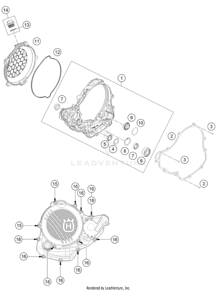 Clutch Cover FC 350 ENGINE - 2025 Schematic