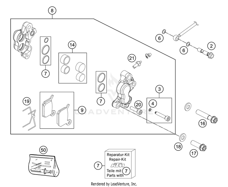 Front Brake Caliper Schematic