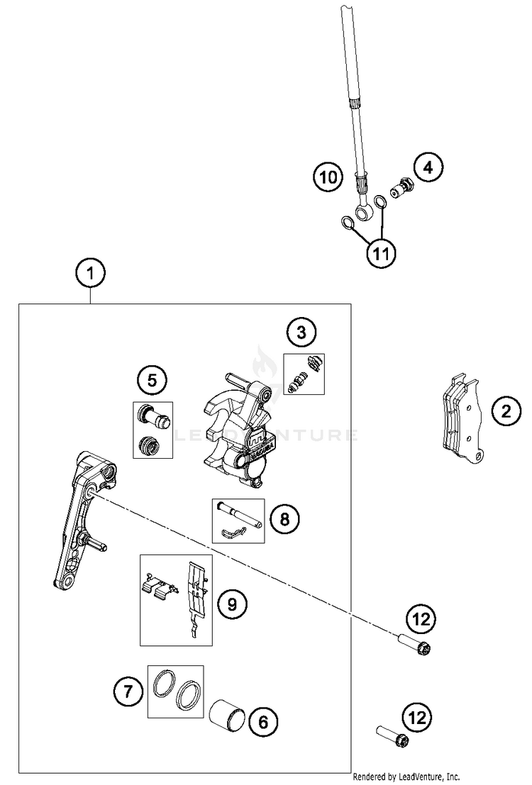 Brake Caliper Front TC 250 CHASSIS - 2018 Schematic