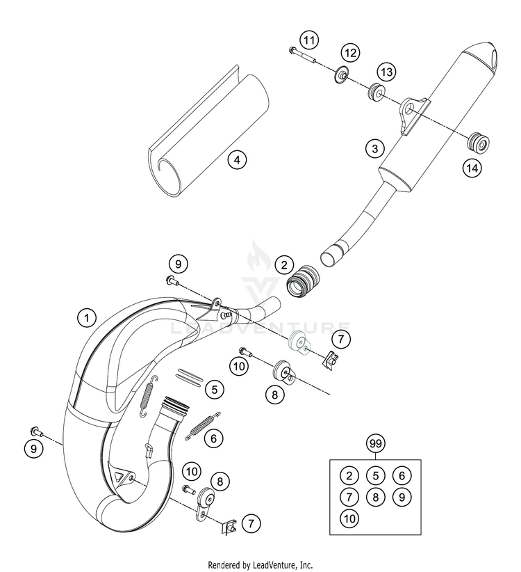 Exhaust System TC 65 CHASSIS - 2020 Schematic