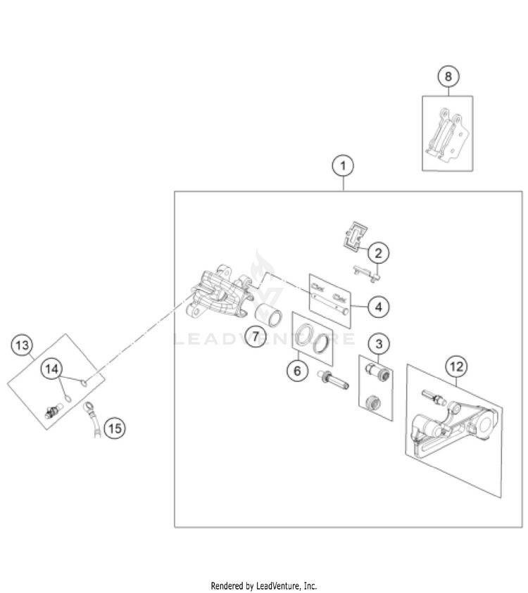 Rear Brake Caliper TC 85 17/14 CHASSIS - 2024 Schematic