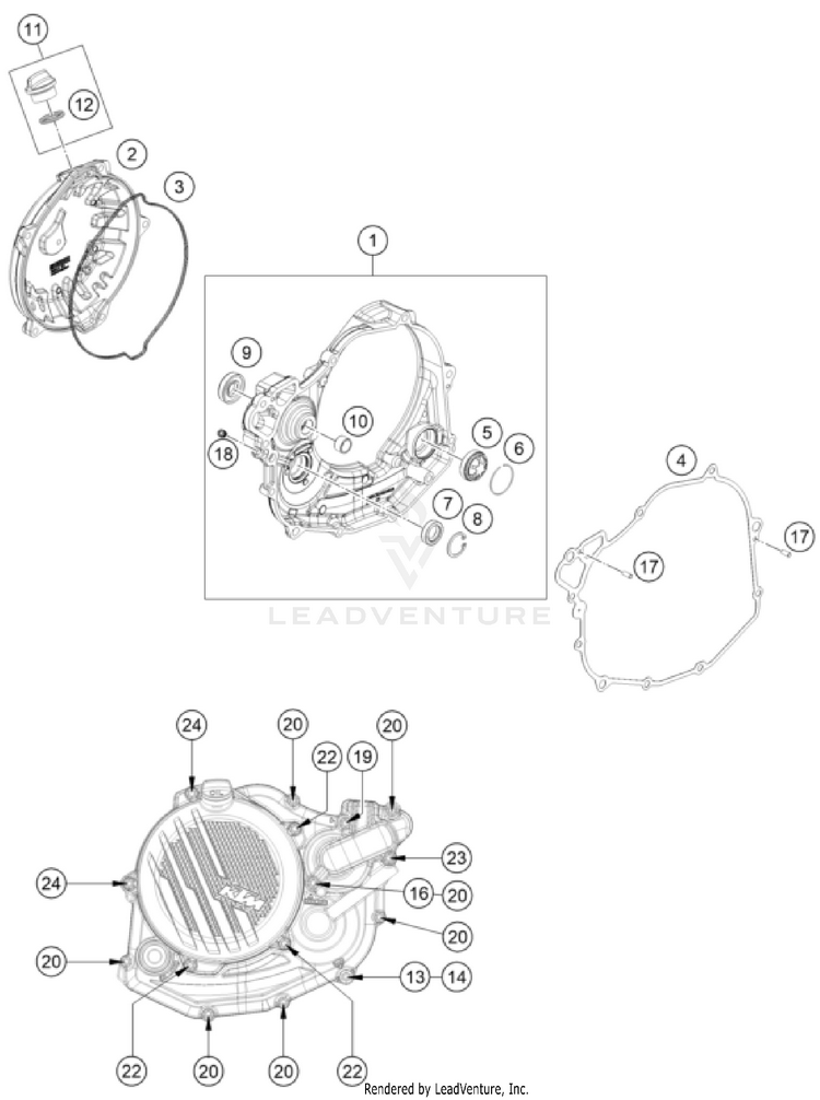 Clutch Cover FE 450 US ENGINE - 2026 Schematic