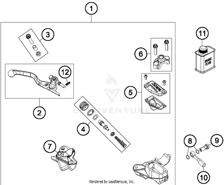 Front Brake Control TC 85 19/16 CHASSIS - 2019 Schematic