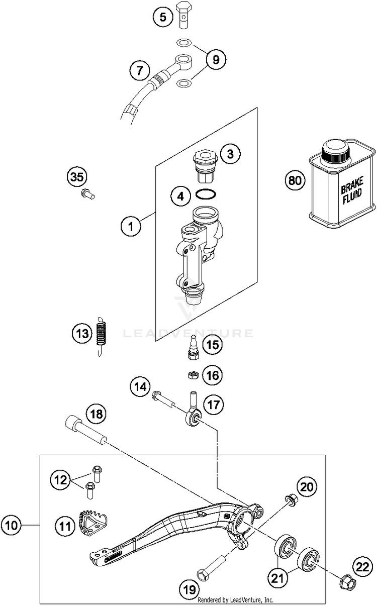Rear Brake Control FC 450 CHASSIS - 2014 Schematic