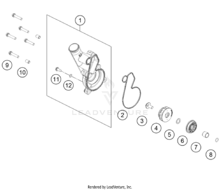 Water Pump 801 Svartpilen ENGINE - 2024 Schematic