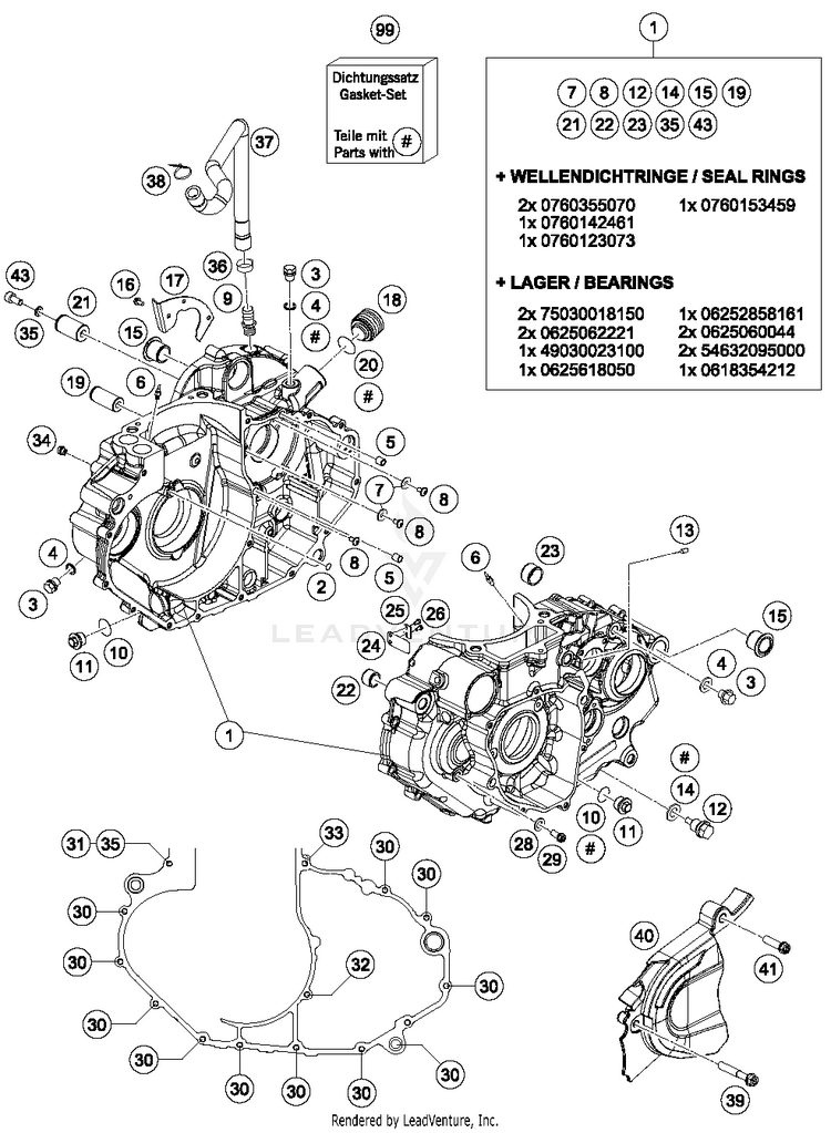 Engine Case 701 SUPERMOTO ENGINE - 2018 Schematic