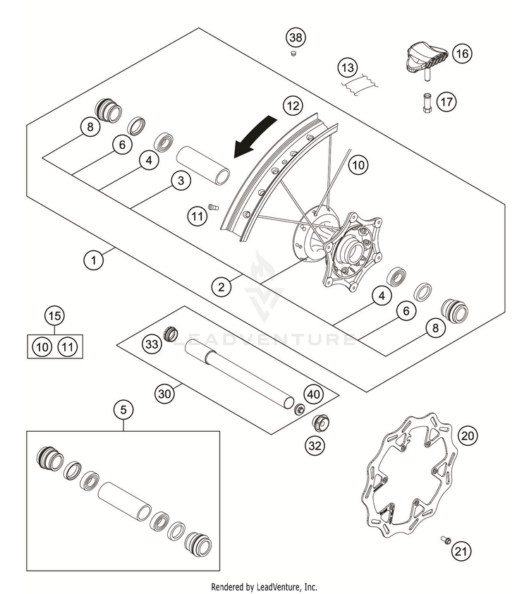 Front Wheel FC 350 CHASSIS - 2019 Schematic