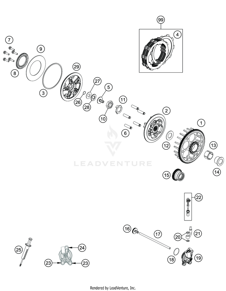 Clutch TC 125 ENGINE - 2020 Schematic