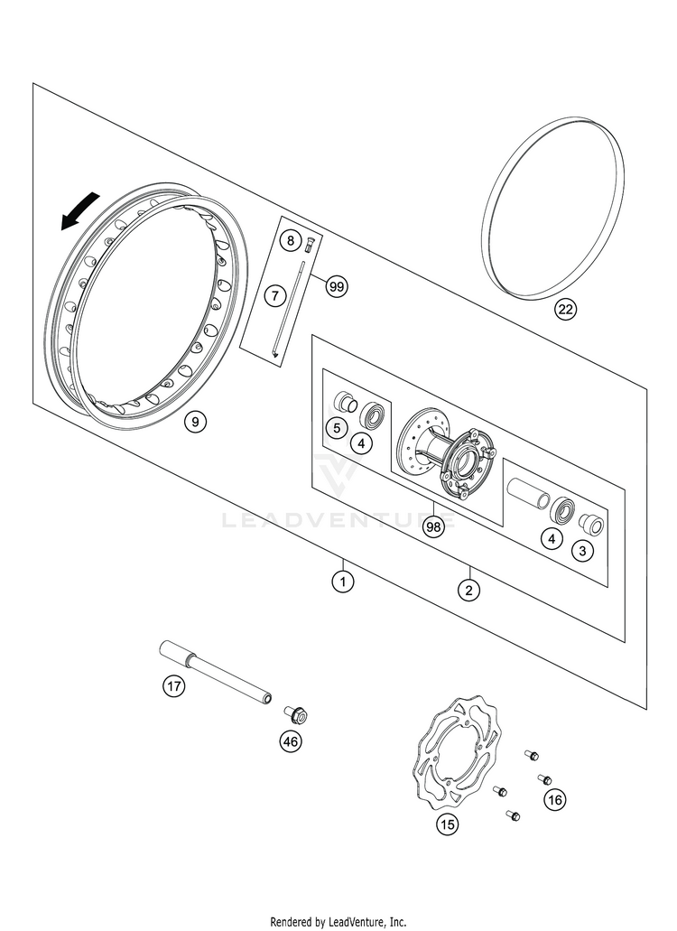 Front Wheel TC 50 MINI CHASSIS - 2020 Schematic